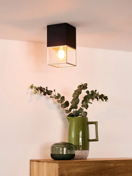 Lucide RIXT - Deckenleuchte - 1xE27 - Schwarz - Atmosphäre 1